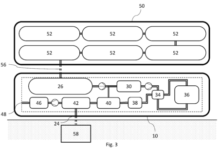 Inland Vessel with Hydrogen Production System from Liquid Ammonia