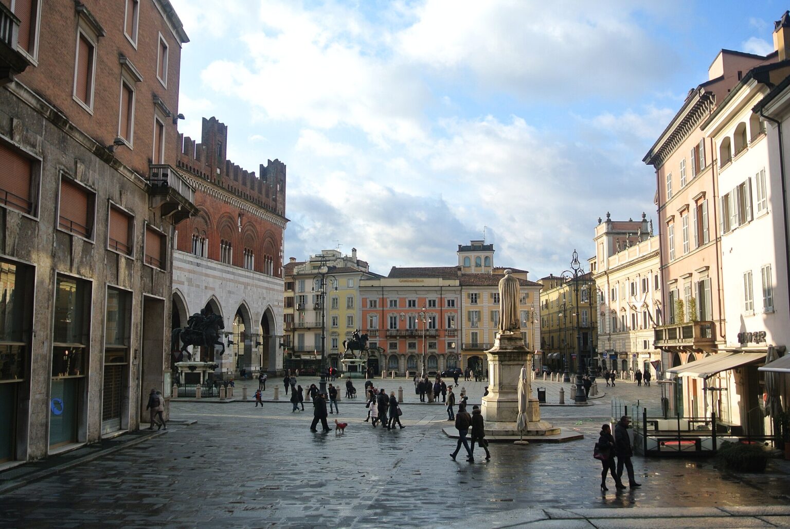Piazza dei Cavalli in Piacenza, Italy