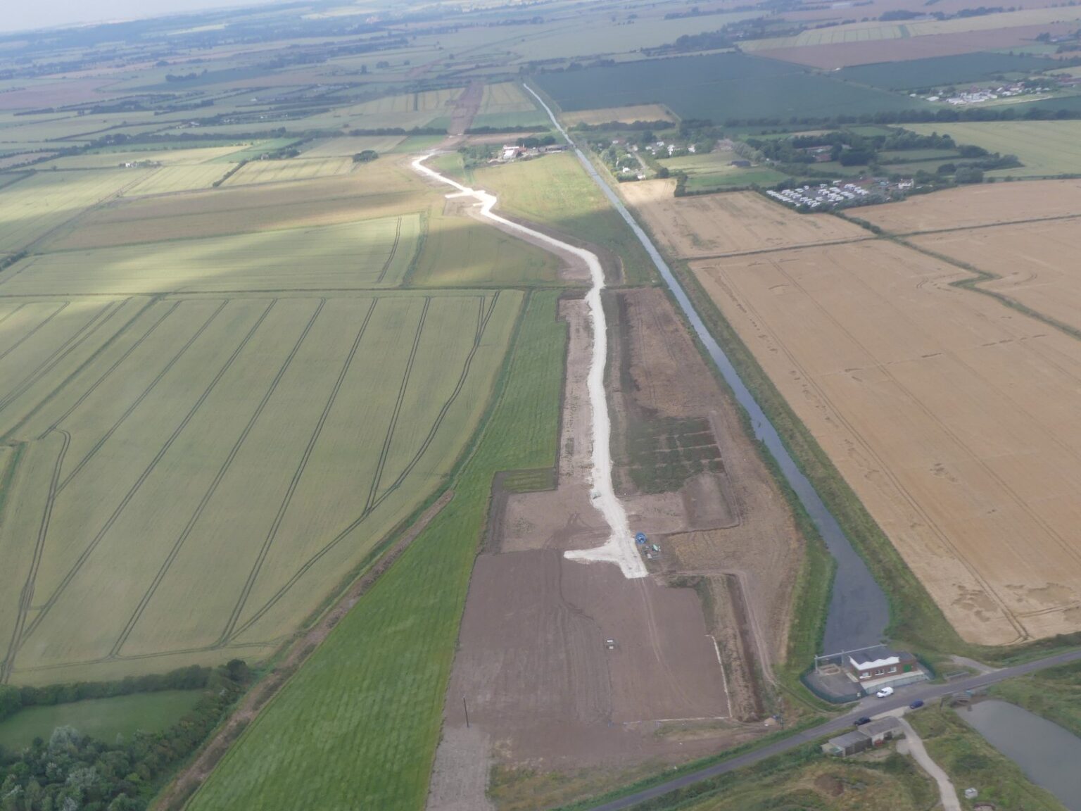 LionLink grows to 2 GW and needs no new planning direction Aerial view of the completed Viking Link interconnector cable route across farmland