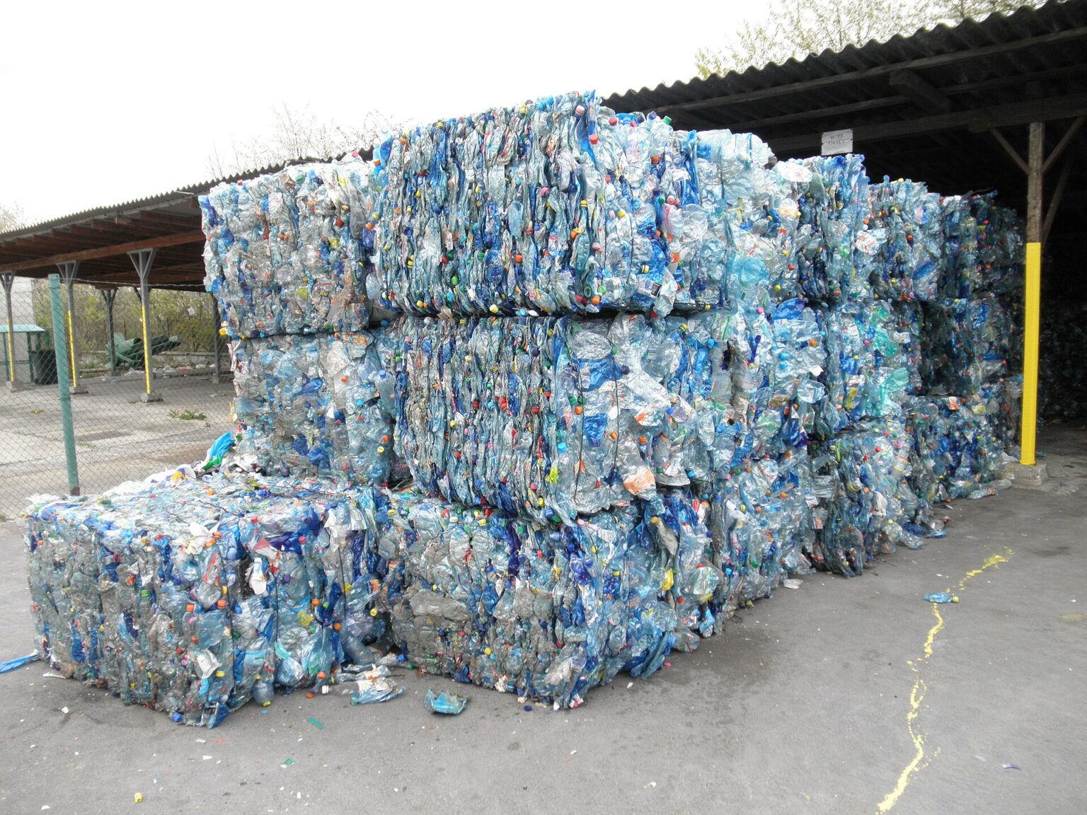 Bales of PET bottles