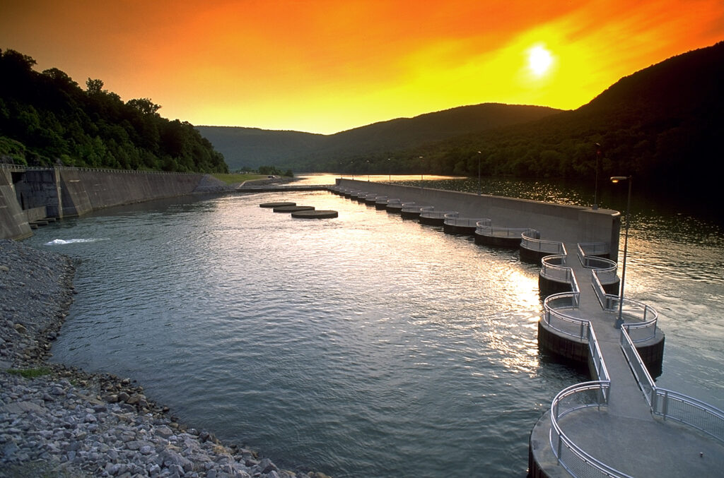 Grid storage at the Raccoon Mountain pumped hydro plant in Tennessee