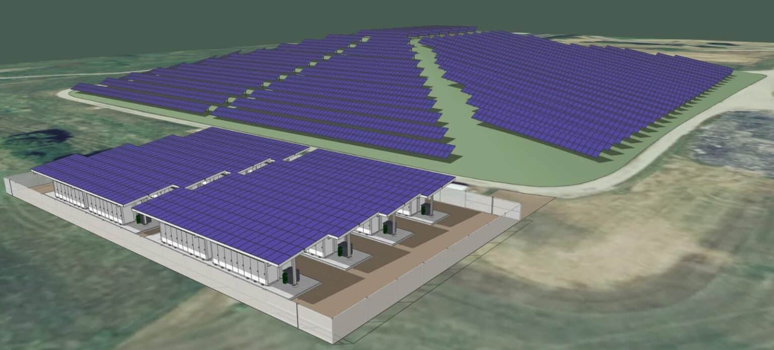 Proactive Battery Control Study Finds a 9.23% Revenue Gain Grid scale battery storage units beside solar canopies on a landfill site